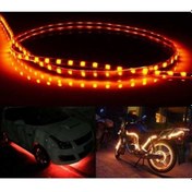 Resim Wondernest Pcs Akış Stili 45 Led 3528 Smd Su Geçirmez Esnek Araba Şerit Işığı, 12v, 90cm Sarı, Araba Dekor Sarı Işık 