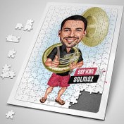 Resim Saksafoncu Erkek Karikatürlü Puzzle 