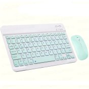 Resim ScHitec Kablosuz Klavye ve Mouse Set Type-C Şarjlı Bluetooth 2.4G Bağlantlılı Açık Yeşil 