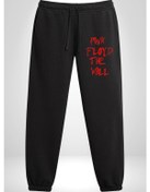 Resim Pink Floyd The Wall 3 İplik Erkek Baskılı Siyah Eşofman Altı Siyah 