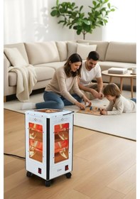 Resim Kiwi Kht-8407 Quartz Isıtıcı 5 Yönlü Isıtma & Enerji Tasarruflu Kuvars Tüp & Taşınabilir Tasarım 