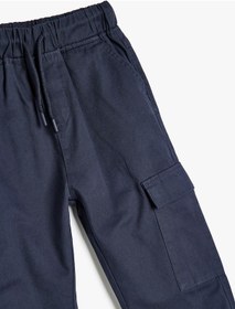 Resim Koton Beli Bağcıklı Cep Detaylı Pamuklu Jogger Eşofman Altı Lacivert 5wkb40083tw Lacivert 