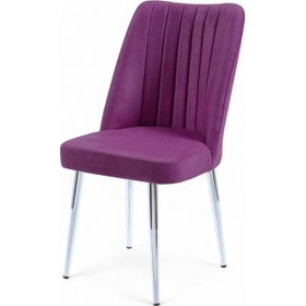 Resim Vento Sandalye - Jerika Mor - Metal Krom Ayak 