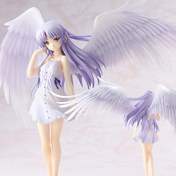 Resim Detaylı Beyaz Kanatları Olan Anime Melek Kız Figürü, Mor Saç ve Mavi Vurgulu Elbise ile Koleksiyonluk PVC Heykel, Anime Hayranları İçin Mükemmel Hediye, Masaüstü, Ofis ve Araba Dekorasyonu için İdeal - Oyun Serisi Karakter Modeli Koleksiyonu, Anime Figür 