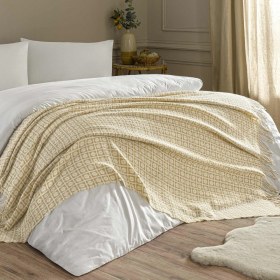 Resim Linens Caline Throw / Tv Battaniyesi Bej Tek Kişilik Bej 
