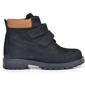 Resim Rakerplus Neson Hakiki Deri Siyah Nubuk Cırtlı Erkek Çocuk Bot Siyah 