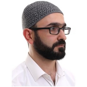 Resim Açık Gri Kışlık Orlon Namaz Takkesi Baklava Desenli Takke Gri 