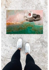 Resim Dijital Baskı Renkli Taş Desen Kapı Önü Paspası K-1049 