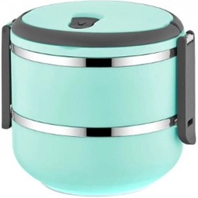 Resim Genel Markalar 2 Katlı Sızdırmaz Yemek Termosu Sefer Tası Saklama Kabı Açık Yeşil 1,50 Litre 