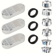 Resim 3/6/9 adet Kedi Su Çeşmeleri için Yedek Filtreler - 3.2L/108oz ve 4L/134oz Paslanmaz Çelik Pet Filtreleri, Ön Filtre Süngerleri ile, Pil Gerektirmez, Otomatik Kedi Su Çeşmeleri için Kolay Kurulum, Kedi Su Çeşmesi Aksesuarları, Kolay Kurulum Filtresi, Dayanıklı Filtre Malzemesi 
