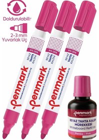 Resim Pembe Yazı Tahta Kalemi 3 Adet Ve Yazı Tahta Mürekkebi 30 Ml 1 Adet Doldurulabilir Tahta Kalemi Beyaz Yazı Tahtası 