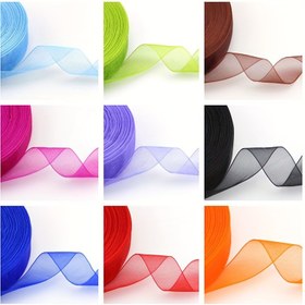 Resim Birden Fazla Renkte 1cm/50 yarda Şeffaf Karlı Kurdele - El Yapımı Güller, Çay Çiçekleri, Hediye Paketleme, Kendin Yap Saç Aksesuarları ve Mevsimsel Fiyonklar için mükemmeldir. Noel, Hanuka, Şükran Günü ve Anneler Günü için uygundur. Tüy yok, pil gerekmiyor. Polyesterden yapılmıştır. 