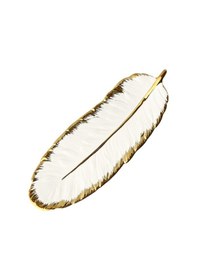 Resim Yaprak Tabak Gerçekçi Tüy Tepsi Masa Dekorasyonu Seramik Mücevher Yüzük Biblo Tabak Tutucu Meyve 