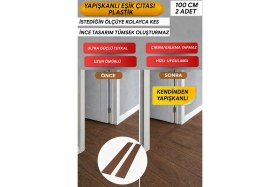 Resim Kendinden Yapışkanlı Plastik Parke Eşik Çıtası Ceviz Rengi 5 cm x 100 cm 