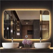 Resim Global Led Mirror 80X120 cm Dokunmatik Tuşlu Ledli Ayna Banyo Aynası Dekoratif Ayna Boy Ayna Salon Duvar Ayna 