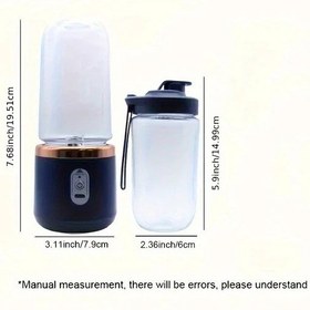 Resim Sunshine022 Çift Bardak Pembe Usb Şarjlı Portabl Meyve Sıkacağı Smoothie Yapma Makinesi 