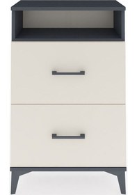 Resim Arges Komodin Tek Raflı 2 Çekmeceli 60x30x96 Antrasit-aytaşı Antrasit 