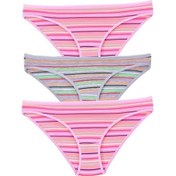 Resim Kadın 3'Lü Paket Desenli Bikini Külot Asorti (481017870)-Tek Ebat-Asorti Çok Renkli 