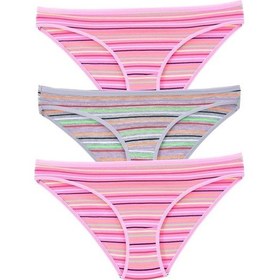 Resim Kadın 3'Lü Paket Desenli Bikini Külot Asorti (481017870)-Tek Ebat-Asorti Çok Renkli 