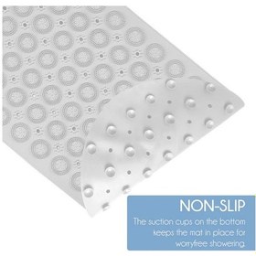 Resim 1 Adet Beyaz Duşa Kabin Banyo & Duş Kaydırmazı & Küvet Paspası Vantuzlu Yapışır Oval Masajlı 37x69cm Beyaz 