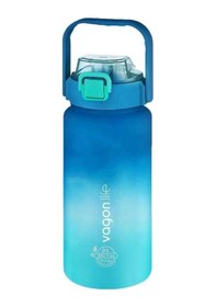 Resim Vagonlife Mavi-turkuaz 1500ml Pipetli/pipetsiz Kullanım Motivasyon Matarası 