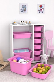 Resim Pratico Zen 10 Sepetli Çok Amaçlı Oyuncak Dolabı Pembe 2d2k6u 