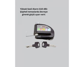 Resim MiraLive Taşınabilir Alarm Disk Kilidi Motosiklet Scooter Bisiklet Güvenlik 