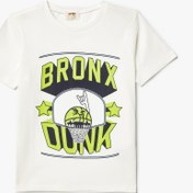 Resim Erkek Çocuk Tişört Basketbol Baskılı Kısa Kollu Bisiklet Yaka 