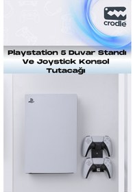 Resim 2'li PS5 - PS5 Slim Duvar Standı Joystick Konsol Tutacağı Gaming Aksesuar 