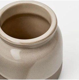 Resim Gladelıg Serisi İle Eşleşen Seramik Kavanoz 2 Adet Bej Renk 0.3 Lt Sırlı Yüzey-mantar Kapak 