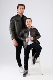 Resim CE-YIL DERİ ÜRÜNLERİ Hakiki Deri Çocuk Spor Mont 