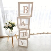 Resim 8 adet, Bebek Harfleri Kağıdı Şeffaf Kutu, 24.99cm, Mutlu Doğum Günü Süs Balon Kutusu, Bebek Duş Süslemesi, Bir Yıl İlk Parti Malzemeleri, 1. Doğum Günü Parti Süslemesi, Cinsiyet Açıklama Süs Kutu Seti 
