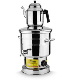 Resim Zarif İş 100 Bardaklık Elektrikli Semaver + Büyük Boy Demlik 