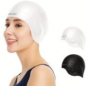 Resim RESHEIR Silikon Yüzme Bone Yetişkinler İçin - Su Geçirmez, Kulak Korumalı Profesyonel Yüzme Başlığı, Unisex Saç Kurutma Bone, Tekstil Olmayan, 1 Paket 