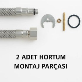 Resim Sardıcı Musluğu Çift Su Girişli Lavabo Bataryası Pirinç Krom 