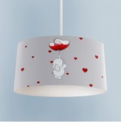 Resim BAMBAŞKA MODA BEBEK VE ÇOCUK ODASI Fil ve Kalpli Balon Desenli Avize 