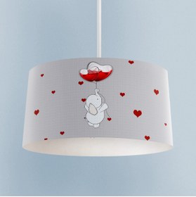 Resim BAMBAŞKA MODA BEBEK VE ÇOCUK ODASI Fil ve Kalpli Balon Desenli Avize 