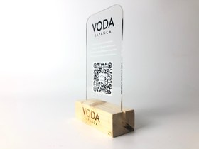 Resim Pleksi Kare Kod Menü Standı | Otel Pansiyon Restoran ve Bar Masaları İçin Karekod - 40 / 7x12 cm / Pleksi 