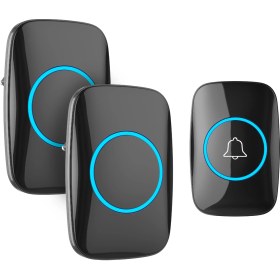 Resim Truva Ticaret Kablosuz Kapı Zili - Logosuz Tasarım Uzaktan Kumandalı LED Işıklı - 1 Buton 2 Zil 