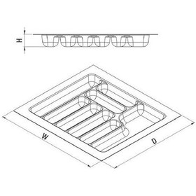 Resim Starax 2292 Çekmece İçi Plastik Kaşıklık Gri Renk 104x49 Cm 15 G 