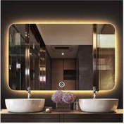 Resim GLOBAL LED MIRROR 80x120 Cm Dokunmatik Tuşlu Ledli Ayna Banyo Aynası Dekoratif Ayna Boy Ayna Salon Duvar Ayna 