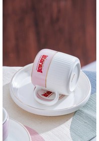 Resim Acar Adonis Pink 6 Kişilik Kahve Fincan Takımı - 100 Ml Renkli 