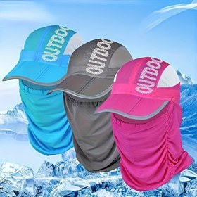 Resim 2'li Set Unisex Dış Mekan Güneş Şapkası & Yüz Kapağı - Geniş Kenarlı Güneşlik Tasarım, Hafif ve Nefes Alabilir Kumaş, Mesh Paneller, Çabuk Kuruyan Malzeme ile Balıkçılık, Yürüyüş ve Yaz Maceraları İçin 