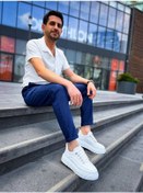 Resim Kb-x10 Kuback Beyaz Cilt Beyaz Yüksek Taban Günlük Spor Ayakkabı Beyaz 