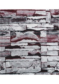 Resim Polo Life Savan 4m2 Pamuklu Lastiksiz Halı Örtüsü-taş Desen Bordo Bordo 