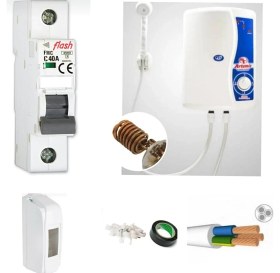 Resim Bakır Rezistanslı Elektrikli Şofben 4mt Kablolu Tam Takım Orijinal Set 