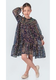 Resim Likio Vintage Payet Kız Çocuk Abiye M00739 Lacivert 