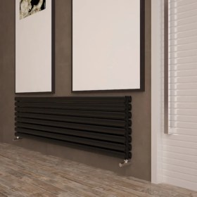 Resim Carisa Tallis Double Xl Yatay Alüminyum Radyatör Modern Tasarım Siyah 47X180 cm 