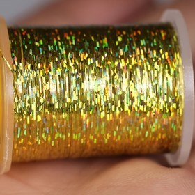 Resim 137.16 metre dar Mylar şerit, Holografik ışıltılı tinsel, Nymph bedenler ribbing, Islak kuru streamer sinek bağlama malzemeleri alabalık avı için (Rastgele makara rengi) 