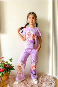 Resim LİLLYPİCCA Frozen Karlar Ülkesi - Bol Paça Lila Kız Çocuk 2'li Takım 